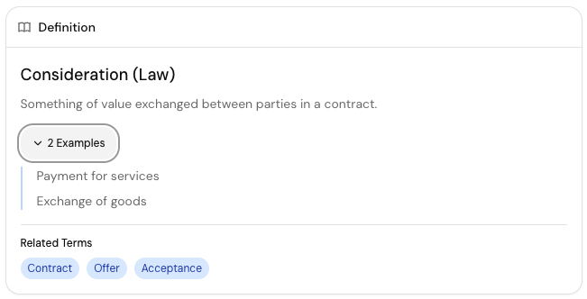 A Losi Chat definition card explaining a complex term with examples.